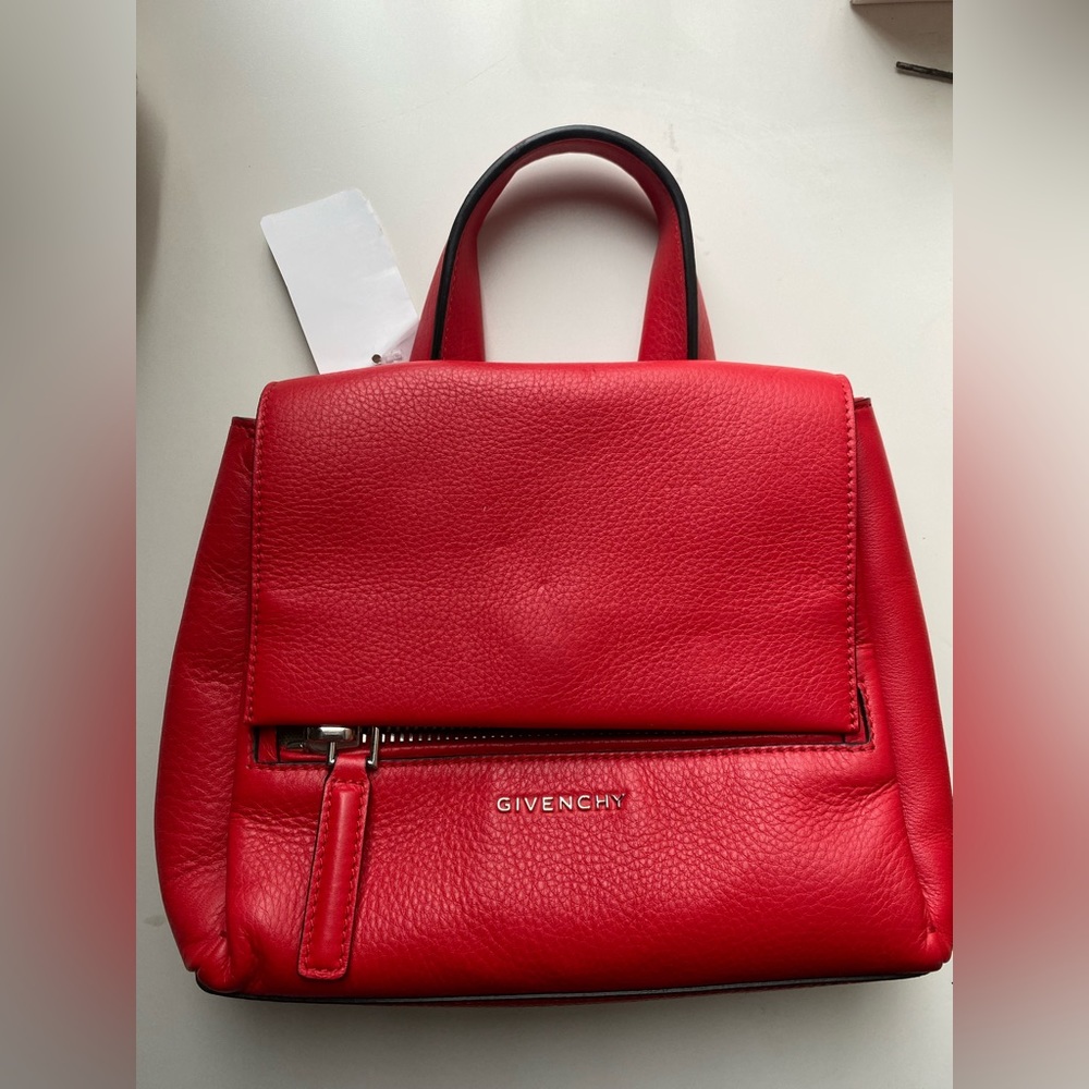 Givenchy Pandora Pure Small Leather Satchel Flap Bag NWT Red